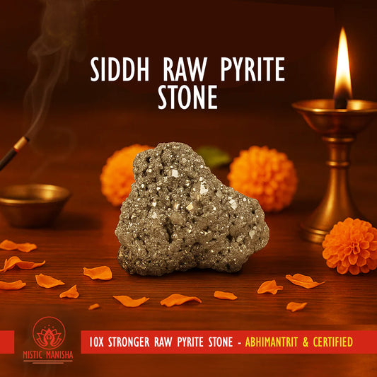 Siddh Raw Pyrite Stone For Financial Growth, Confidence & Success: Pre-Energized + Authentic + Certified by Mistic Manisha / (50–75g)
