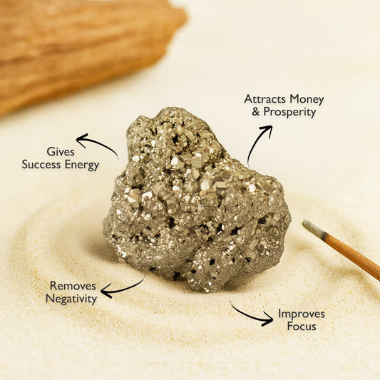 Siddh Raw Pyrite Stone For Financial Growth, Confidence & Success: Pre-Energized + Authentic + Certified by Mistic Manisha / (50–75g)